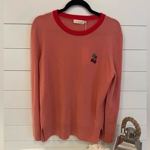 Tory Burch with tags, XL, Salmon colored cashmere sweater.